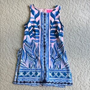 Tropical Lilly Pulitzer Blue and Pink Sleeveless Romper